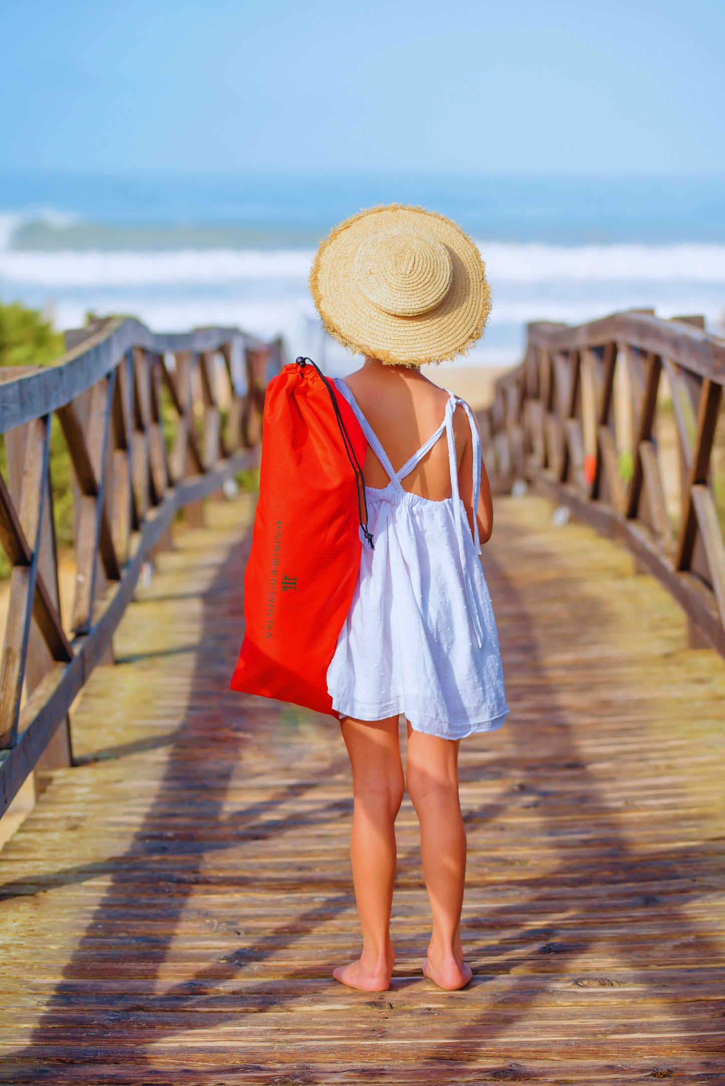 FORMENTERA ORANGE Sedia da spiaggia e da campeggio pieghevole con borsa portatile