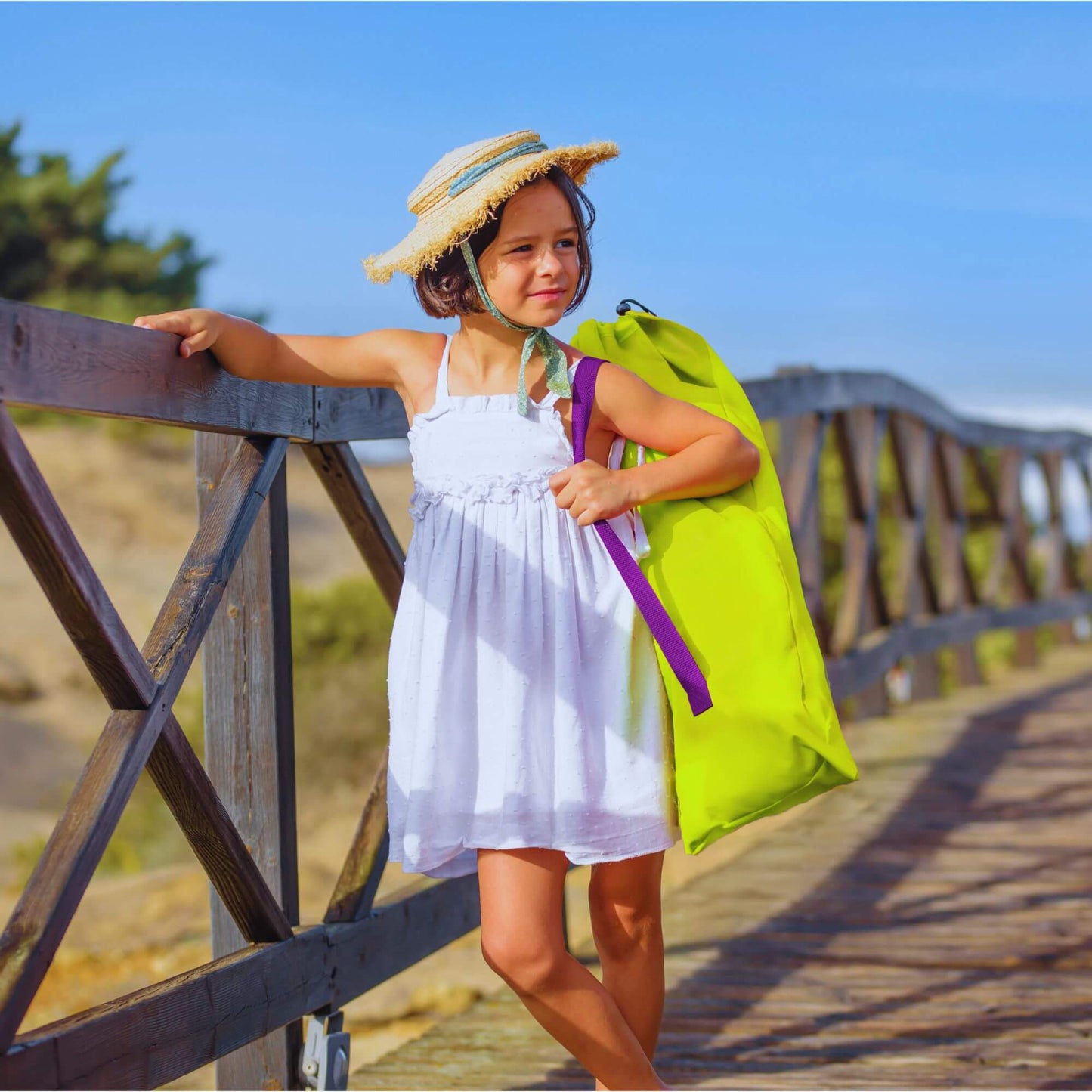 BORA BORA YELLOW Sedia da spiaggia e da campeggio pieghevole con borsa portatile