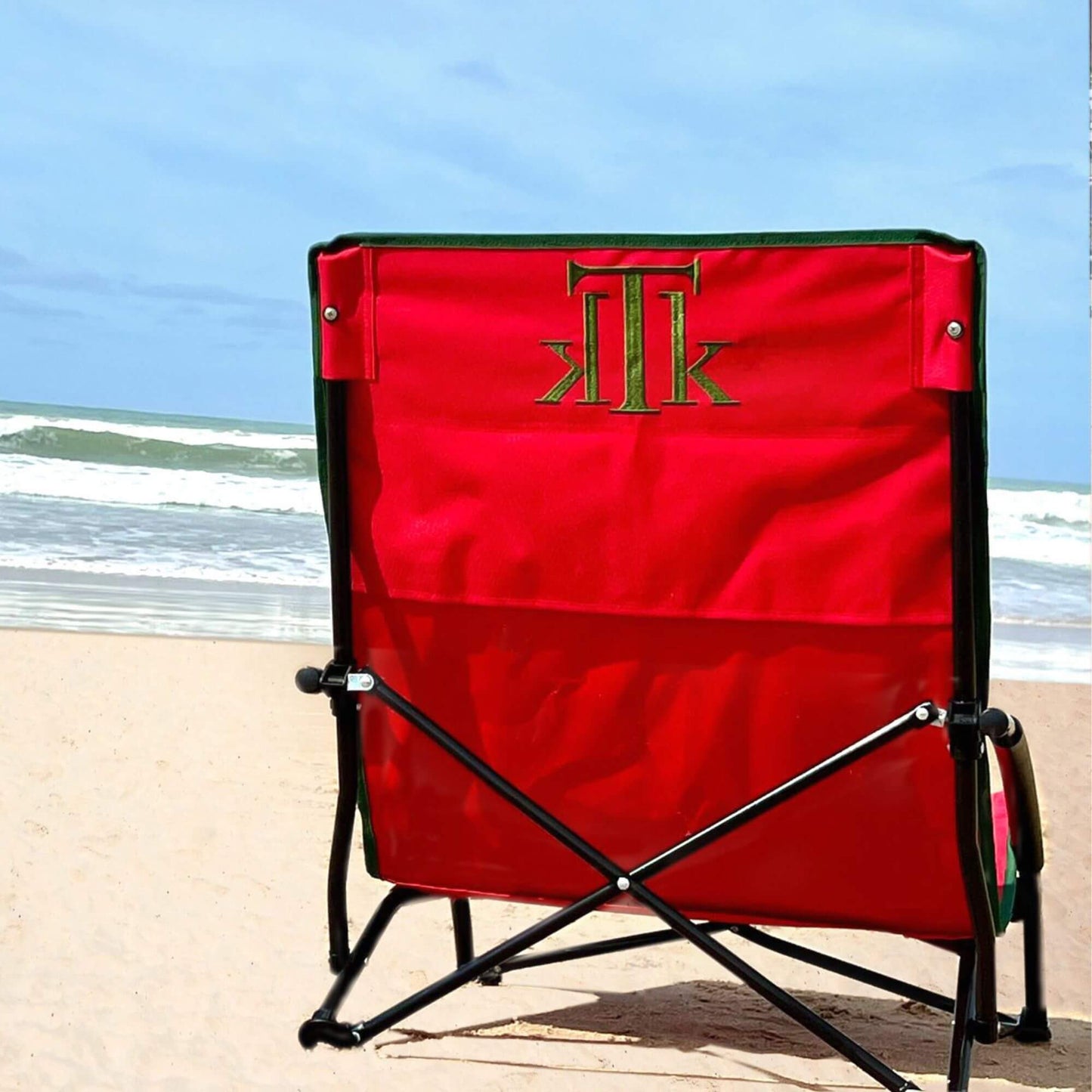 Silla de playa roja plegable con bolsa portátil – KTK KONTIKI