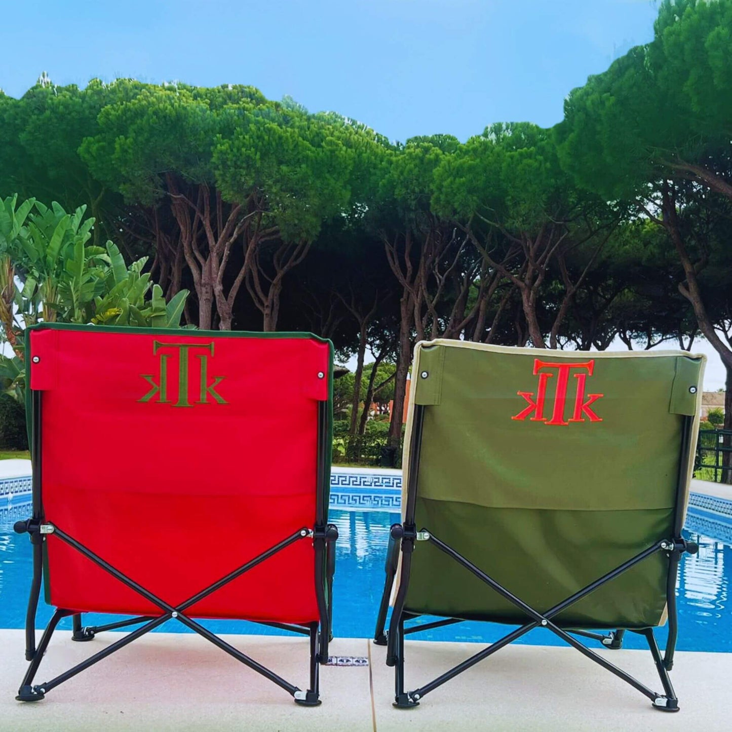 Silla roja plegable portátil con bolsa para playa Mykonos – KTK KONTIKI