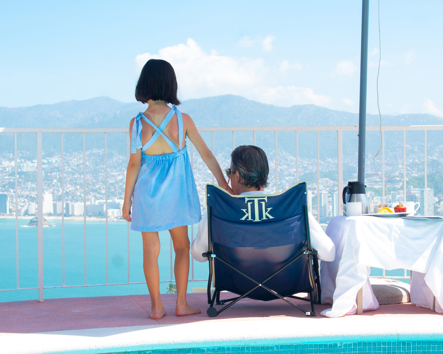 CAPRI BLUE Silla de playa y camping plegable en bolsa portátil