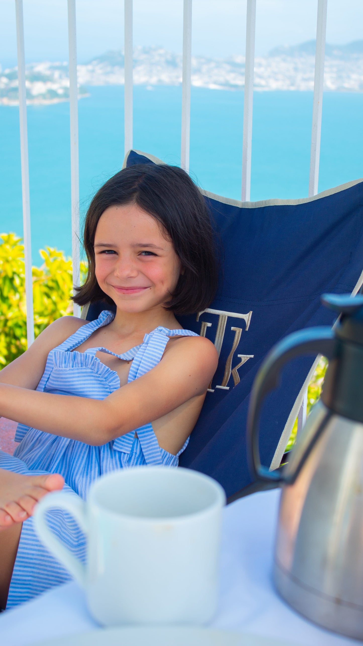 CAPRI BLUE Silla de playa y camping plegable en bolsa portátil