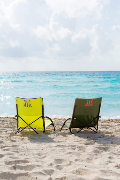 BORA BORA YELLOW Silla de playa y camping plegable en bolsa portátil