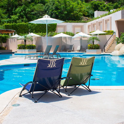 CAPRI BLUE Silla de playa y camping plegable en bolsa portáti