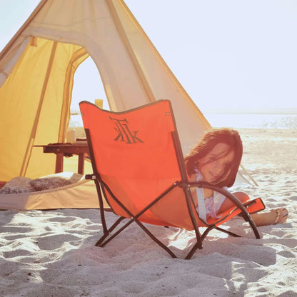 FORMENTERA ORANGE Silla de playa y camping plegable en bolsa portátil