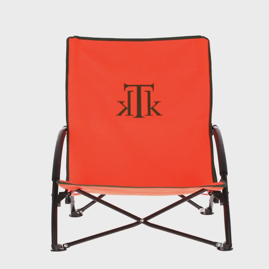Silla de playa y camping naranja plegable KTK KONTIKI, cómoda y resistente, ideal para disfrutar al aire libre