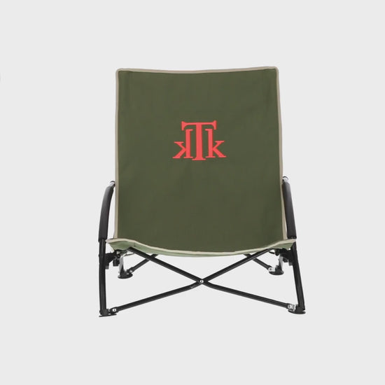 Silla de playa y camping verde y fluor plegable KTK KONTIKI, cómoda y resistente, ideal para disfrutar al aire libre