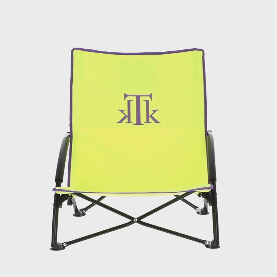 Silla de playa y camping amarilla plegable KTK KONTIKI, cómoda y resistente, ideal para disfrutar al aire libre