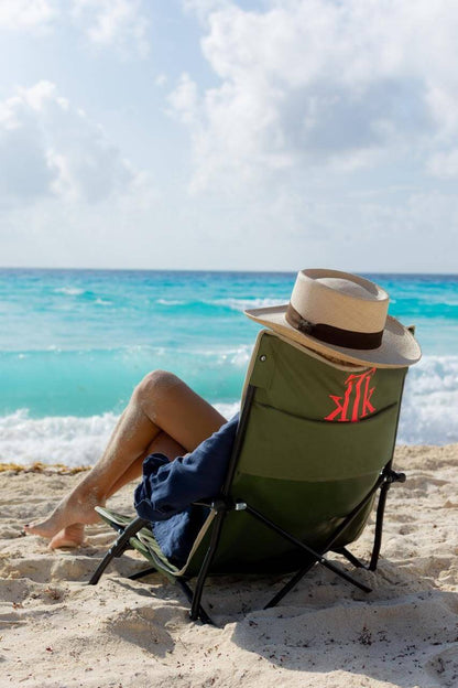 MAUI GREEN FLUOR Chaise de plage et de camping pliante  dans un sac portable