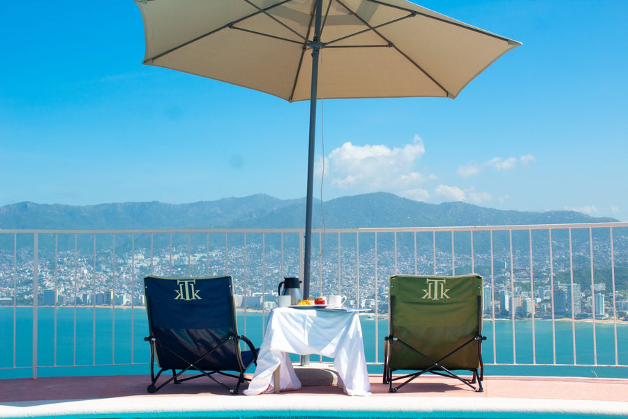 Silla de Camping Plegable Premium en color verde para Pesca y Caza KTK Kontiki MUSTIQUE GREEN SAND