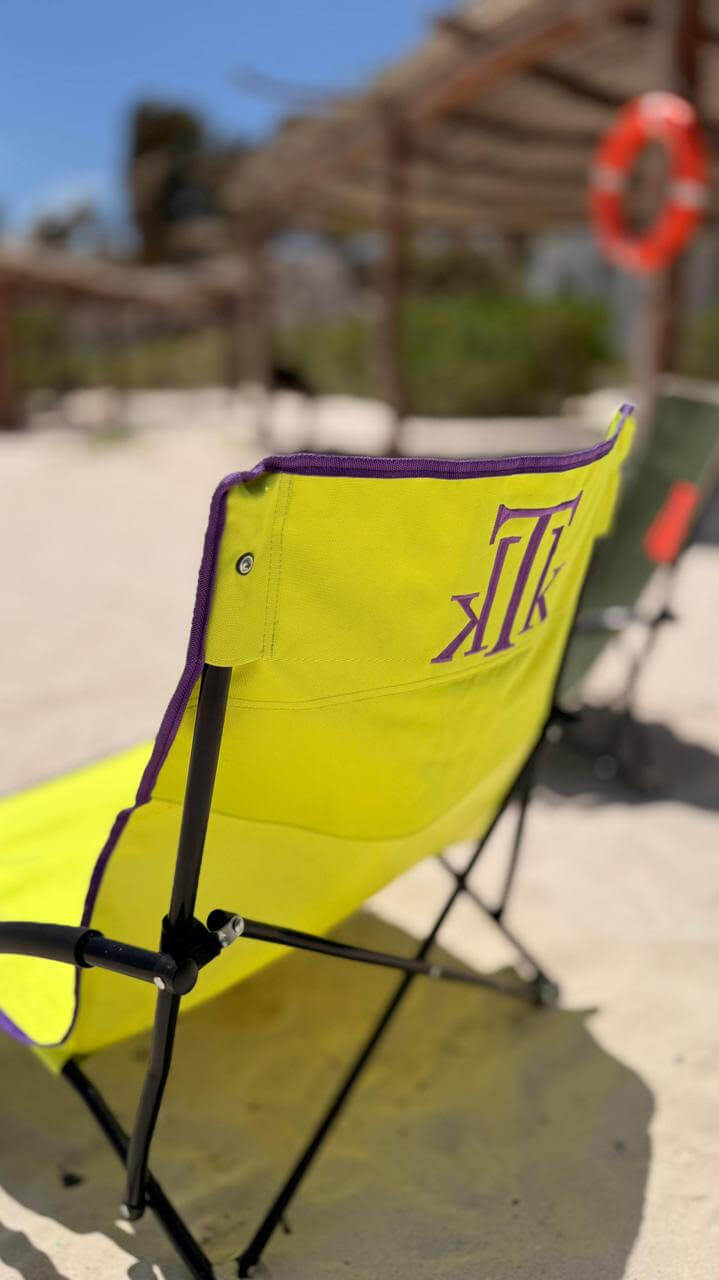BORA BORA YELLOW Silla de playa y camping plegable en bolsa portátil